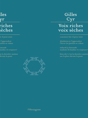 cover image of Voix riches voix sèches